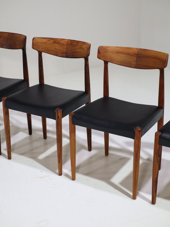 Image 1 of 6 sillas de comedor Knud Faerch 343 de palisandro, danesas, de la década de 1950.