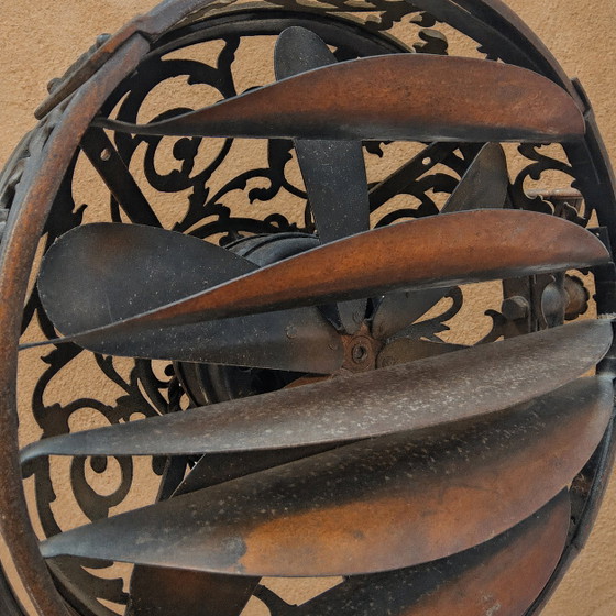 Image 1 of Lampada da terra antica americana in stile Art Nouveau con ventilatore "Luminaire" Cincinnati Victor Co