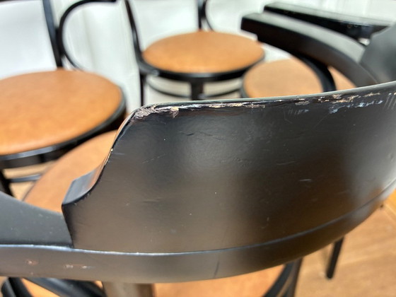 6x black Thonet style Armchairs with leather seat – Wood (photo 17 of 17)