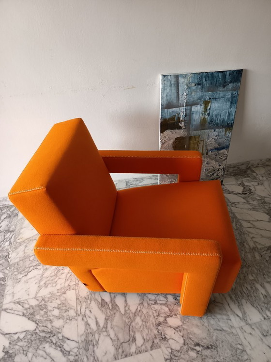 Image 1 of Fauteuil CASSINA Utrecht 637 en Laine Kvadrat Orange 13L par Gerrit Thomas Rietveld