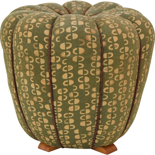 Tabouret Vinatge en tissu et bois de Jindrich Halabala, 1950
