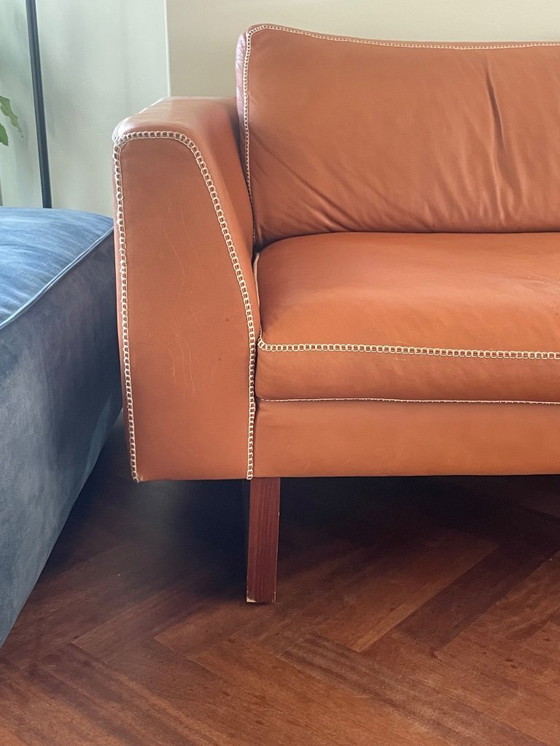 Image 1 of Sofá de cuero coñac