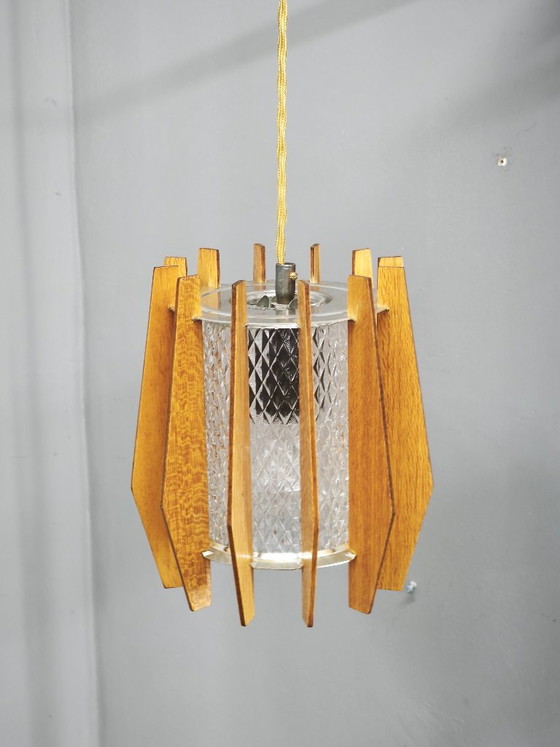 Pair of Dřevo Humpolec Adjustable Swing Arm Wall Lamps, 1960s, Wall lights, Wood, Brown (photo 12 of 16)