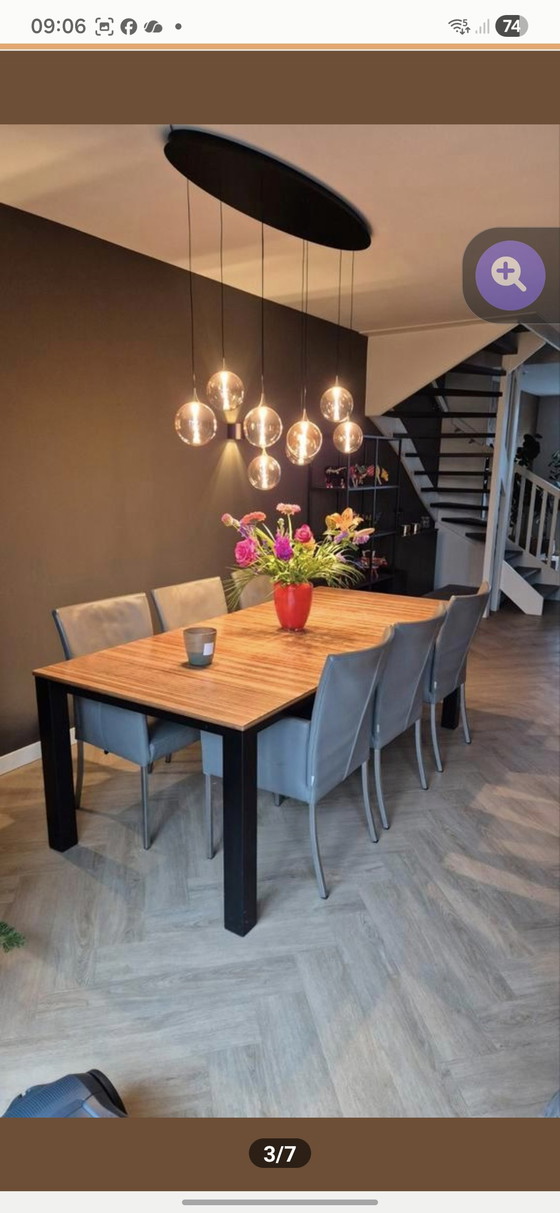 Image 1 of Tk Dining Table Set (Beehive) with 6 Bert Plantagie Chairs