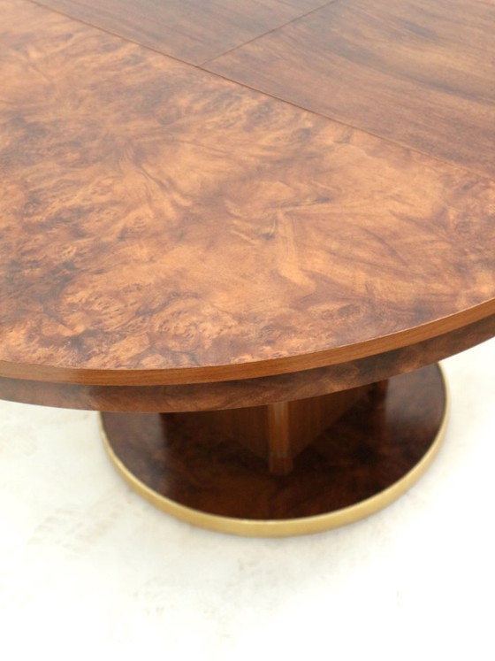 Image 1 of Stylish round vintage design extendable Art Deco Dining Table