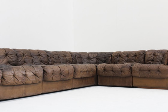Image 1 of Vintage De Sede DS 11 modular bank patchwork leather 1970s