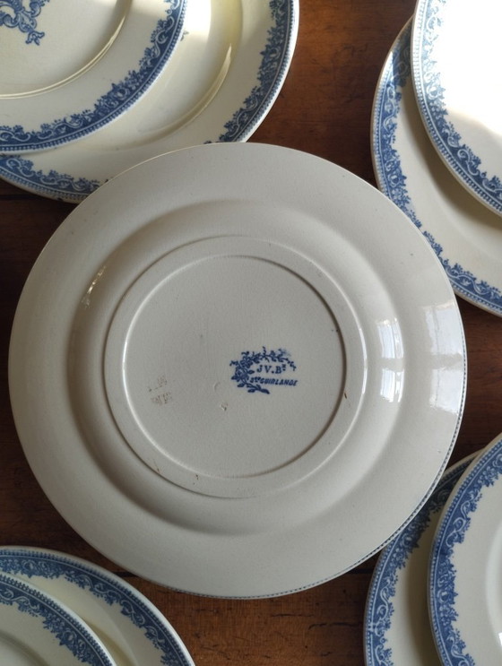 Image 1 of 6 platos de postre de piedra de hierro J. Vieillard Bordeaux "Garland"