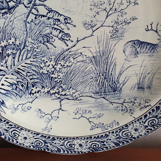 Image 1 of Delft Blue Wall Plate From Royal Sphinx With Yacht Image