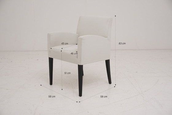 Image 1 of Wittmann Berlin Stühle 4 Stk. Leder weiss Stuhl Esszimmerstühle