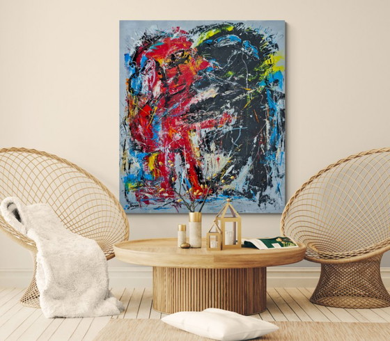 Amitié de deux êtres - XXL – Peintures et dessins, Canvas (photo 3 of 16)
