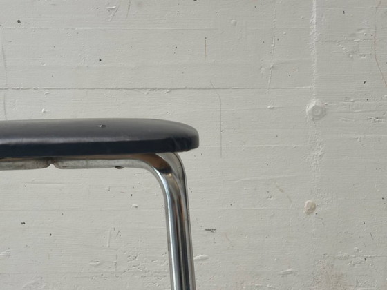 Image 1 of Tabouret Kelko avec assise en similicuir noir, années 1960