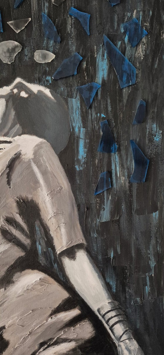 Rain of Glass - Acryl Mixed Media Schilderij – Paintings & Drawings, Canvas (photo 5 of 7)