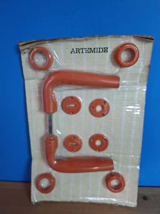Artemide vintage design orange space age door handle