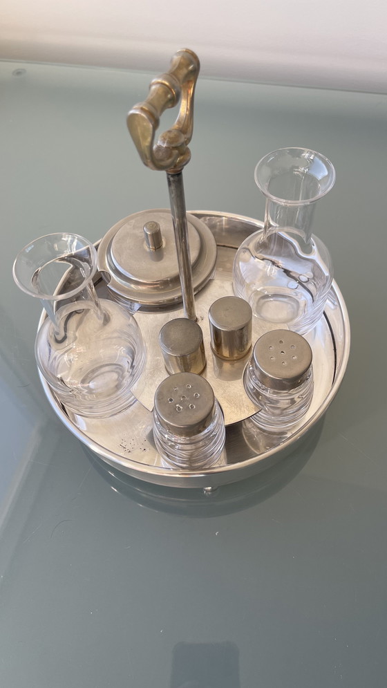 Image 1 of Zilveren olie en azijn stel 5 delig 