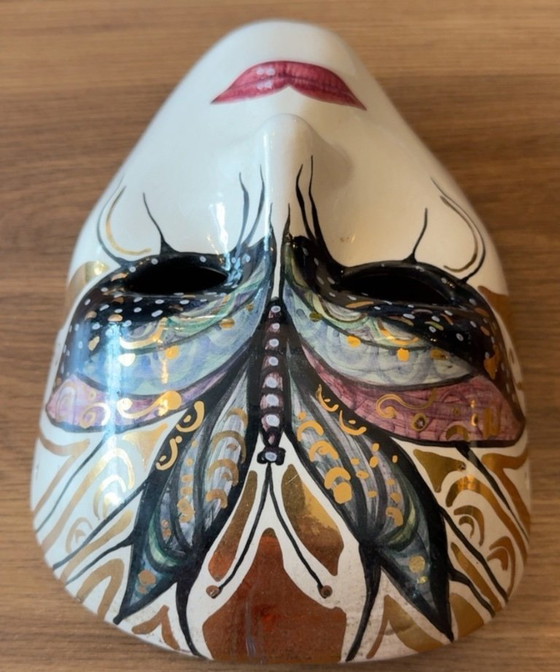 Vintage Ceramic Wall Mask “Alice” Hand-Painted – Wall decoration (photo 4 of 6)