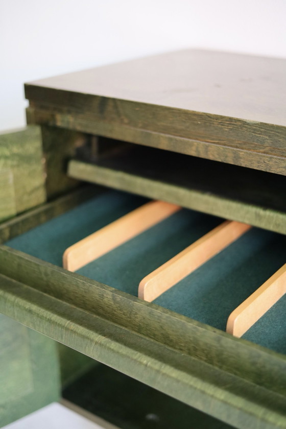 Vintage dressoir door Asko in de jaren 70, Hout, Groen (foto 8 van 12)