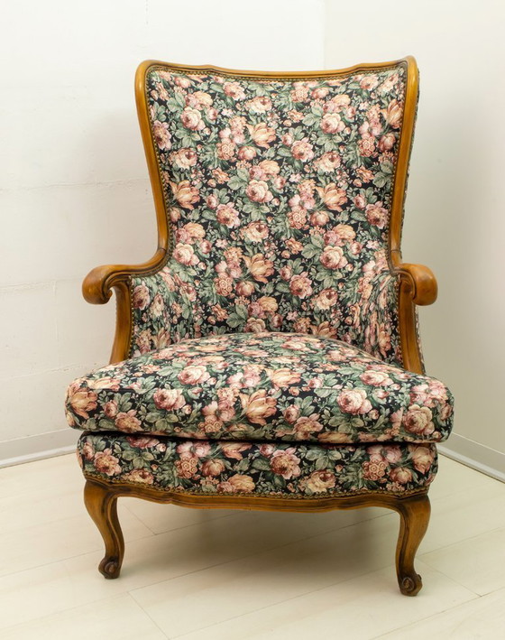 Image 1 of Fauteuil en noyer de style Chippendale, Mid Century Modern, 1960s