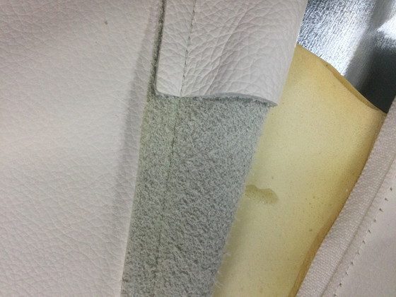 Image 1 of 2x Lignet Roset Bridge Chair Alster Silla giratoria de cuero Sillón blanco