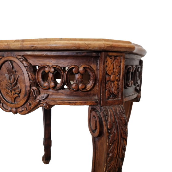 Image 1 of Louis XV style side table with marble top, 20th century