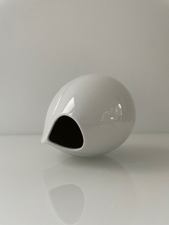 Image 1 of Vintage West German porcelain vase with wave relief