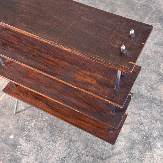 Image 1 of Bauhaus Style Dark Oak Shelving Unit