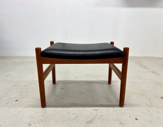 Image 1 of Repose-pieds vintage danois en teck par Hugo Frandsen pour Spøttrup, 1960.