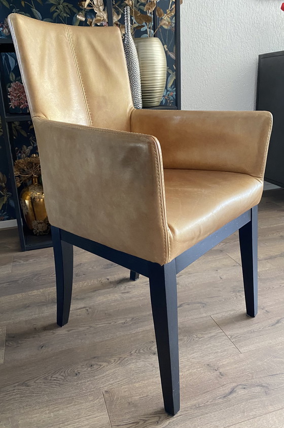 Image 1 of Vintage Okergele Goudkleurige Stoel