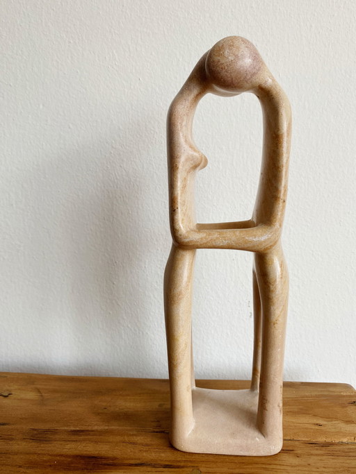 Soapstone sculpture man and woman