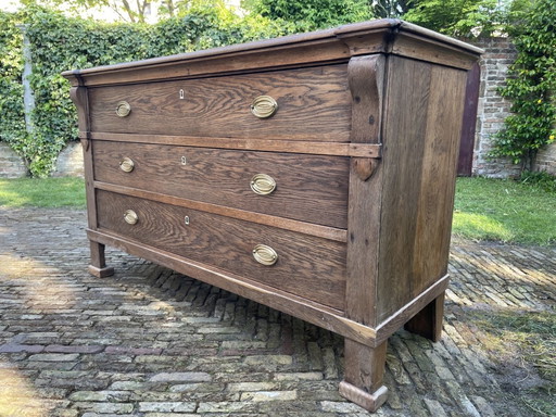 Wide Old Dutch Chest of Drawers Sideboard Dresser Dresser 154 cm