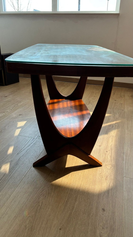 Image 1 of Mid-century coffee table with glass