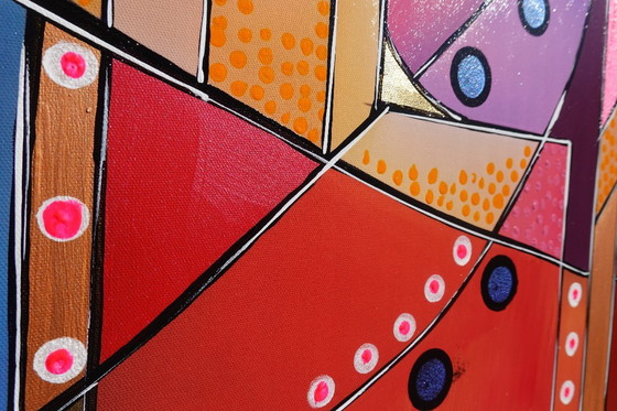 Image 1 of Kubisme A1362 - Abstract schilderij XXL