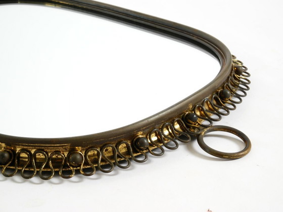 Image 1 of Prachtige messing wandspiegel in mid-century modern stijl van Josef Frank voor Svenskt Tenn Sweden.