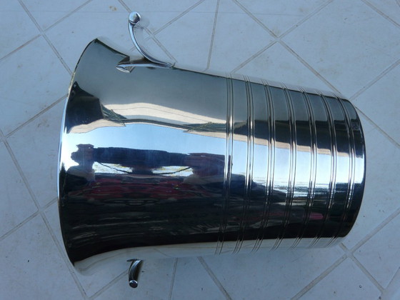 Image 1 of Art Decó Cubitera de champán de metal plateado