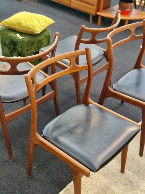 4er-Set Esszimmerstühle im dänischen Design Andersen Uldum – Johannes Anderssen, Skai (photo 5 of 9)