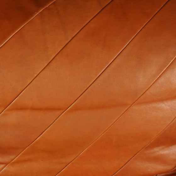 Image 1 of Deense vintage patchwork bank – cognac leder – jaren 70