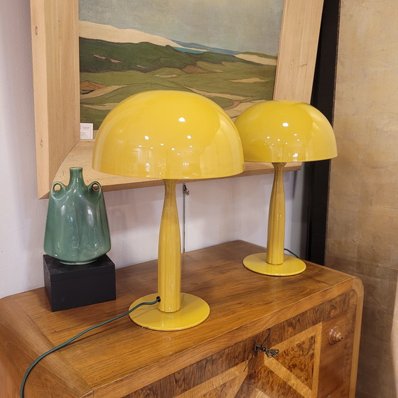 Image 1 of Pareja Lámparas de Mesa, Metal, Color Mostaza, S. XXI – Francia