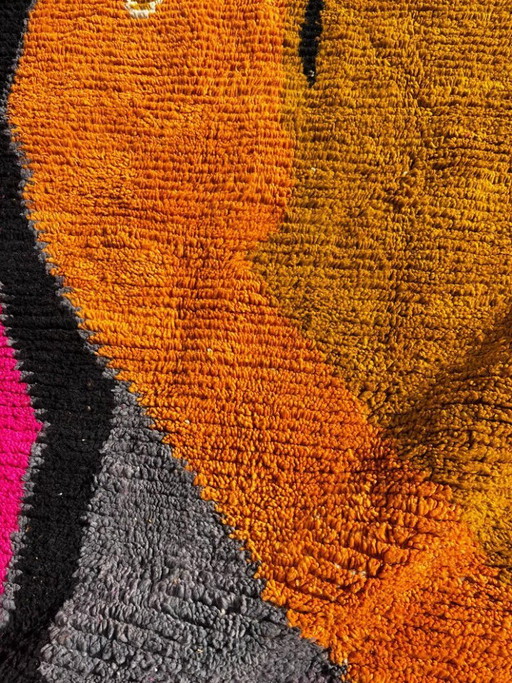 Modern Moroccan Rug Handmade Wool – Colorful Berber Area Rug 200x260 cm, Contemporary Boho Living Room Decor