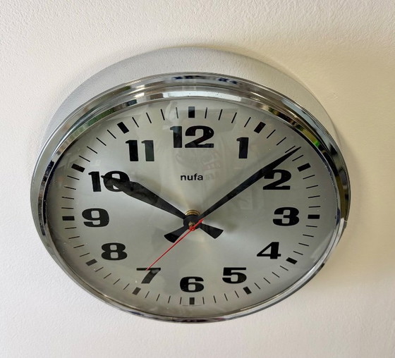 Image 1 of Reloj de pared eléctrico antiguo de NUFA, década de 1960.