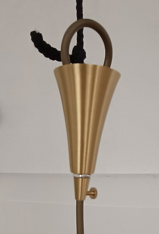 Image 1 of Fog & Morup witch hat lamp in gold color from 1968