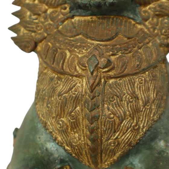 Image 1 of Grande Leone del Tempio in bronzo dorato