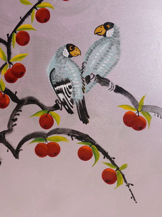 Love Birds J547 - Original Large Painting – Paintings & Drawings, Canvas (photo 10 of 15)