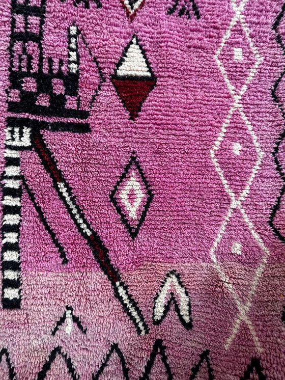 Image 1 of Alfombra marroquí Boujad 310x210 cm – Alfombra decorativa de lana hecha a mano, alfombra bereber rosa,