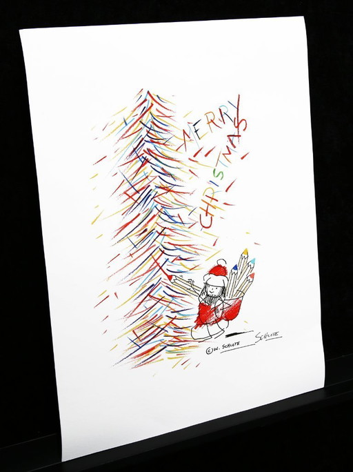CHRISTMAS: Schlote, Wilhelm - Merry Christmas - Giclee / Hahnemühle