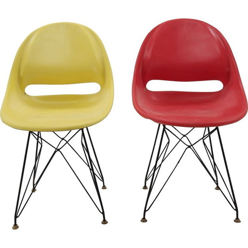 Pair of vintage Chairs Vertex by Miroslav Navratil 1960s