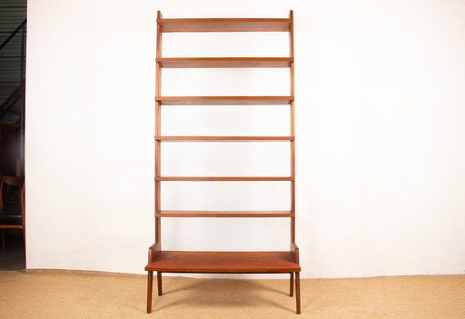 Grande scaffale mobile e modulare in teak danese di H. Brockmann Petersen, anni '60.