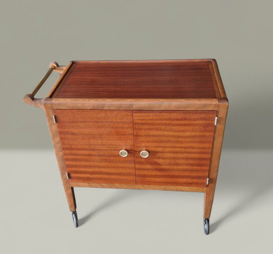 Image 1 of Desserte roulante Art Déco à plateau amovible – Ateliers Gauthier-Poinsignon Nancy, circa 1930