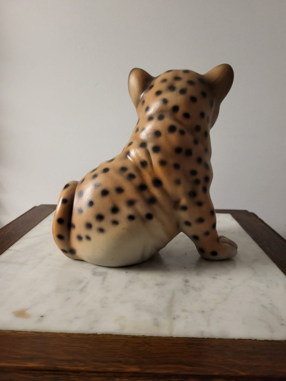 Image 1 of Tiger figurine, vintage, ceramic and hand-painted