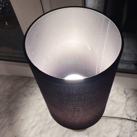 Image 1 of Lampe de nuit en laiton, lampe de table avec abat-jour, Allemagne, 1970