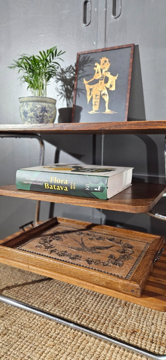 Image 1 of Mid-century tubular frame side table