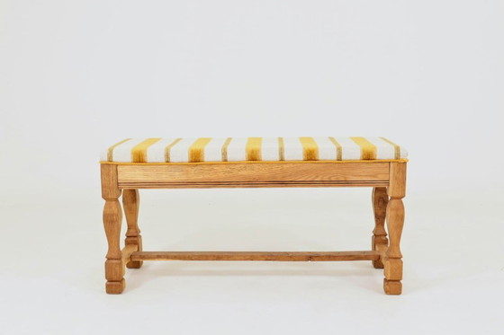 Image 1 of Vintage rustieke eikenhouten bank na renovatie